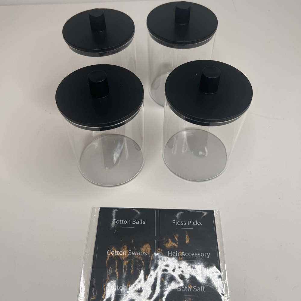 TIPGO Glass Qtip Holder Dispenser for Bathroom 10 oz CleaCanister Apothecary Jar - Picture 8 of 8